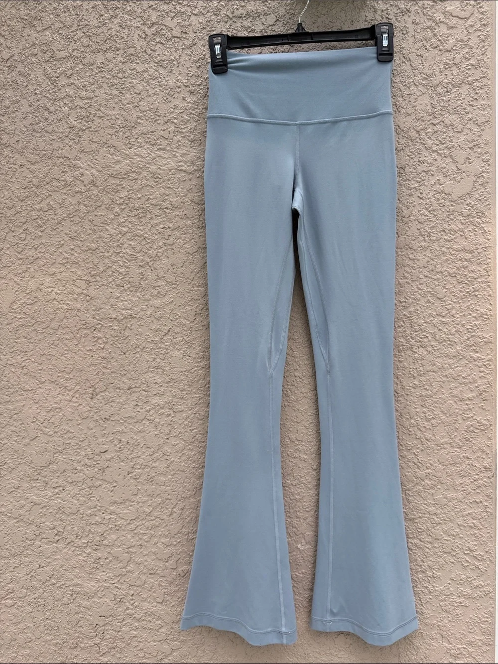 lululemon athletica Ribbed High-Waist Flared Pants in Light Gray Blue